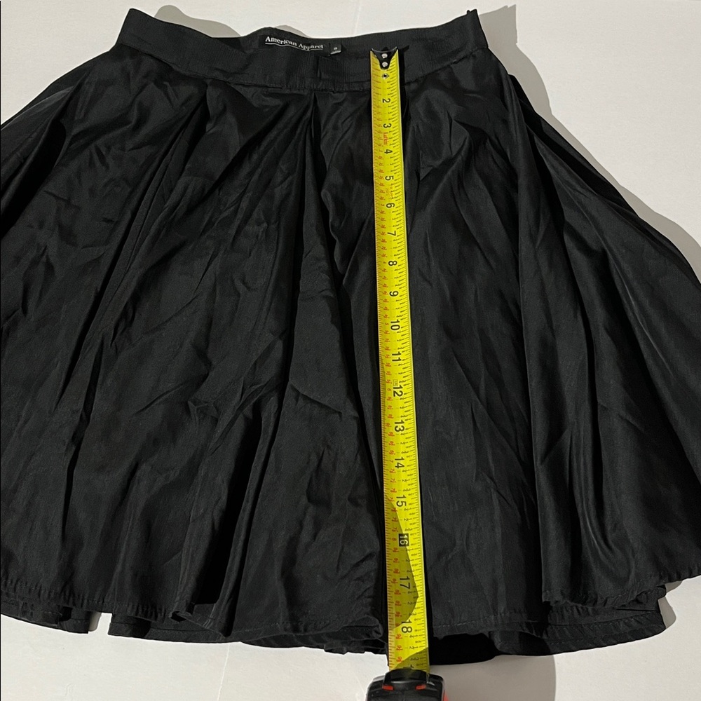 AMERICAN APPAREL Mini Skirt Flare Black High Waist Fully Lined Womens Small - Picture 4 of 7